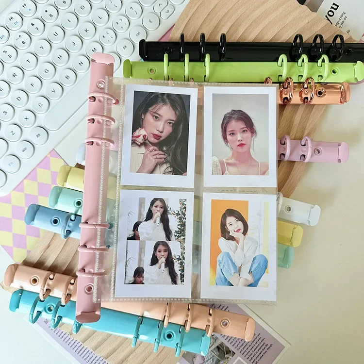 Candy-colored Metal Loose-leaf Iron Clip Macaroon 6-hole Binder A5 Binder Loose-leaf Clips Notebook Rings binder clips metal clamp clips paper binders