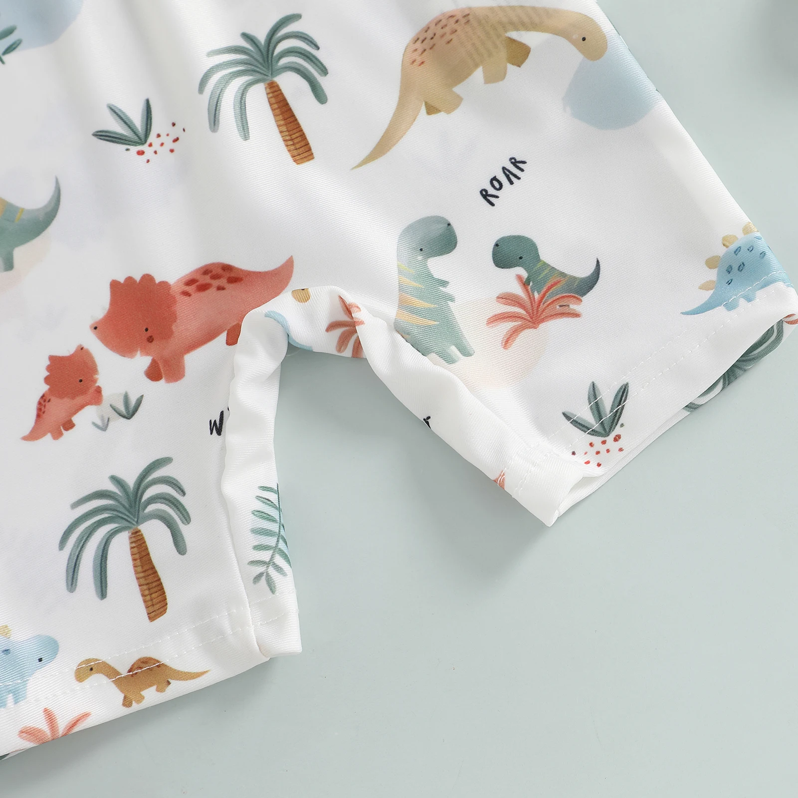 MISOWMNJOY Summer Baby Long Sleeve Swimwear Fashion Toddler Boys Rash Guard Swimsuit Dinosaur Print Zip Beachwar with Swim Cap 6