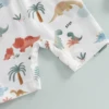 MISOWMNJOY Summer Baby Long Sleeve Swimwear Fashion Toddler Boys Rash Guard Swimsuit Dinosaur Print Zip Beachwar with Swim Cap 6