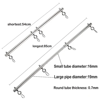 BDSM Bondage Kit Stainless Steel Extendable Spreader Bar Slave Handcuffs Ankle Cuffs Fetish Restraints Set Sex Toys for Couples 2