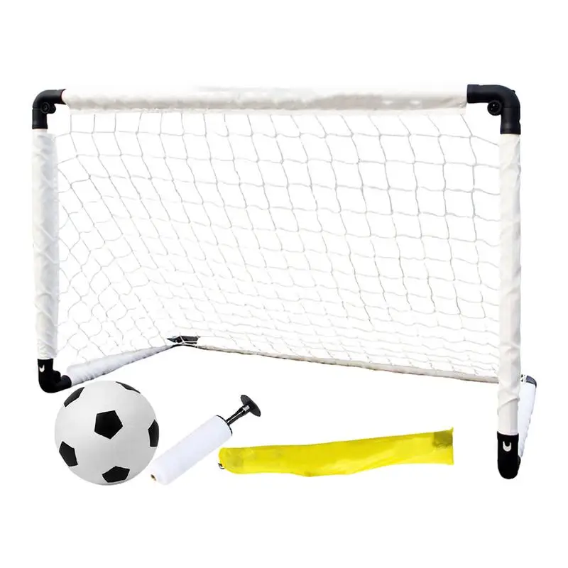 

Kids Soccer Goal Ball Pump Football Cute Youth Soccer Goal Carrying Bag Practice Net Foldable Soccer Training Equipment For Back