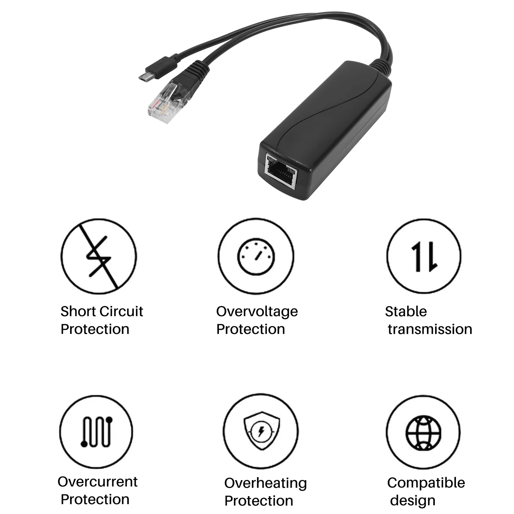 POE 전원 공급 장치 모듈, 표준 절연 스플리터, USB 인터페이스 스플리터, 48V  5V2.4A