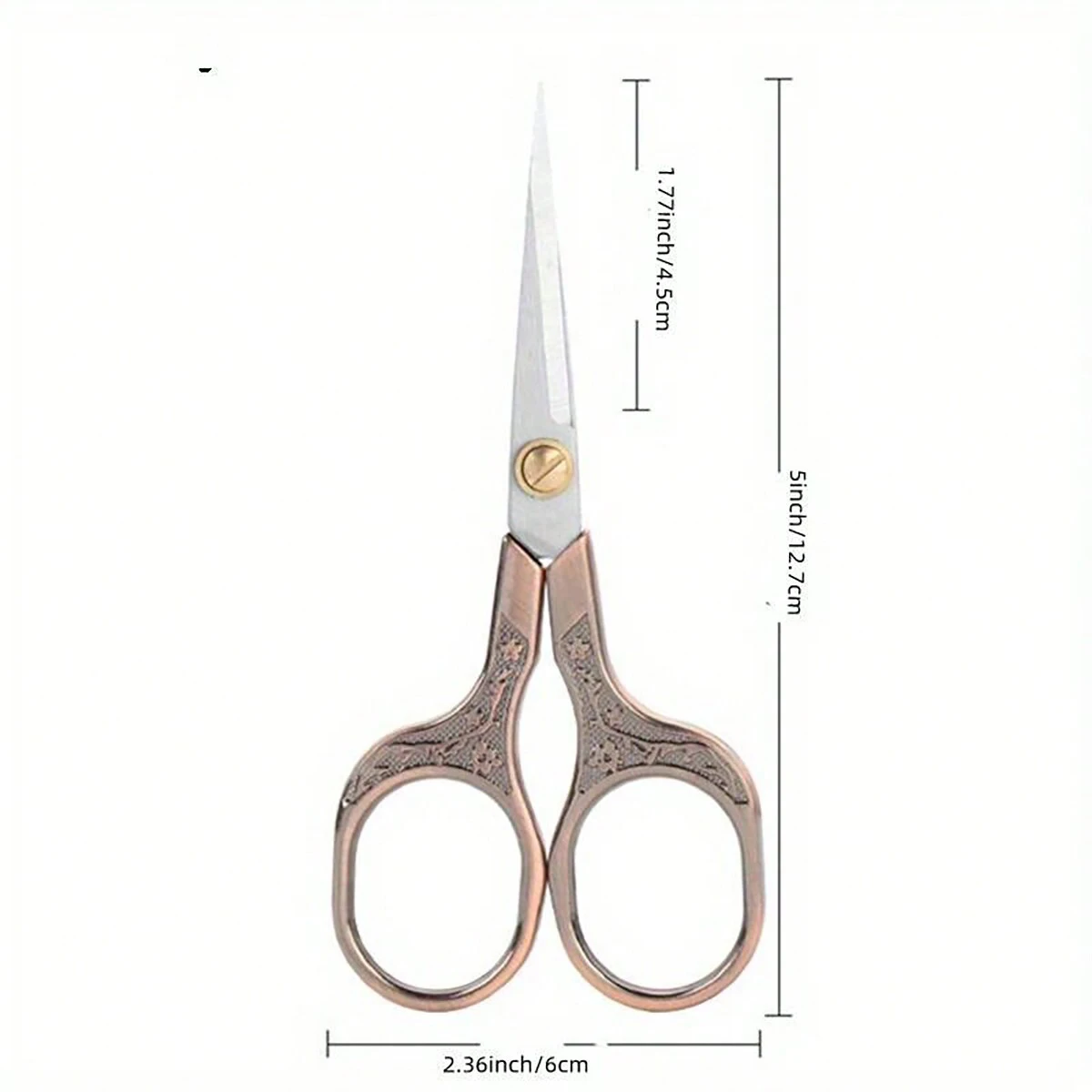 1pc Flower Vintage Stainless Steel Household Scissors Square Handle Embroidered Scissors Student Office Small Scissors craft scissors