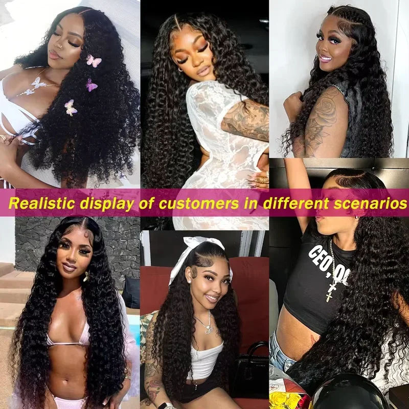 42 Inch Natural Color Deep Wave Human Hair Bundles - 250 High Density 1/3/4 Pcs Pack 100% Virgin Hair Silky Thick Full-Bodied We
