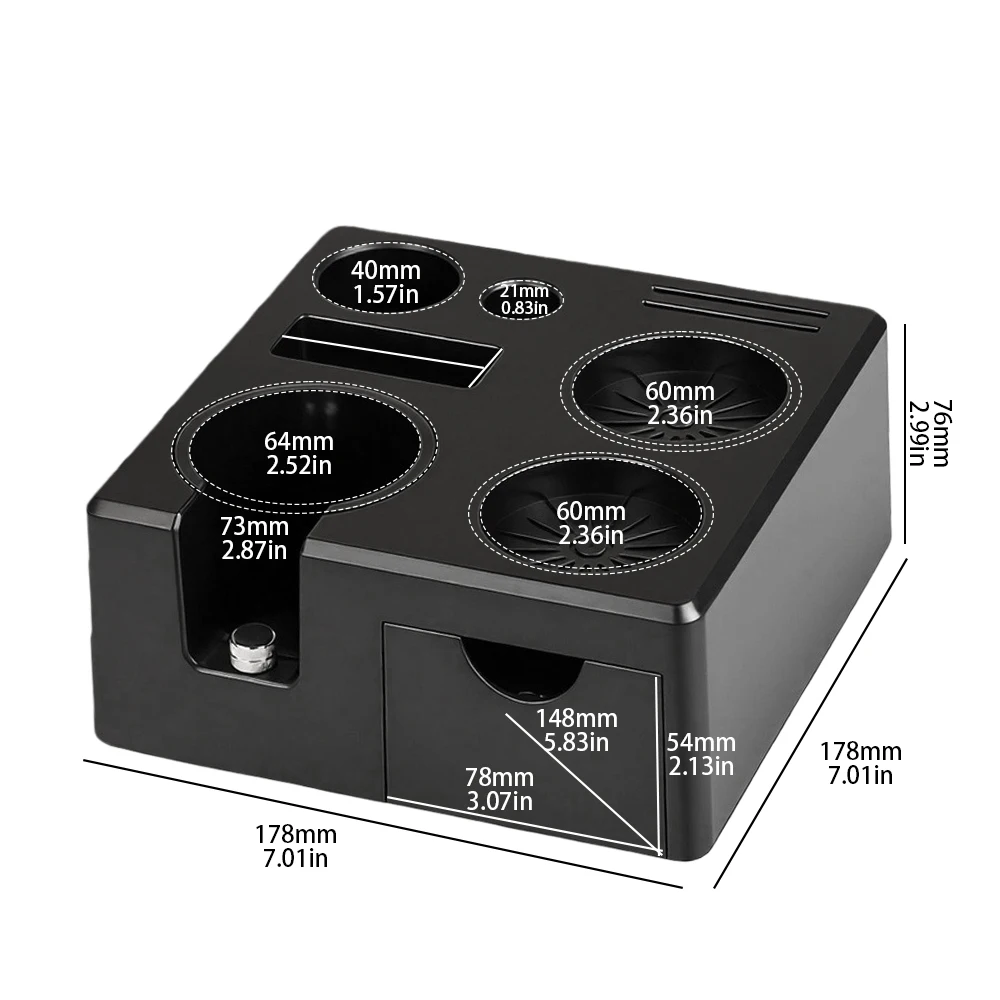 مجموعة حامل مسحوق القهوة الإيطالية المربعة، قاعدة...