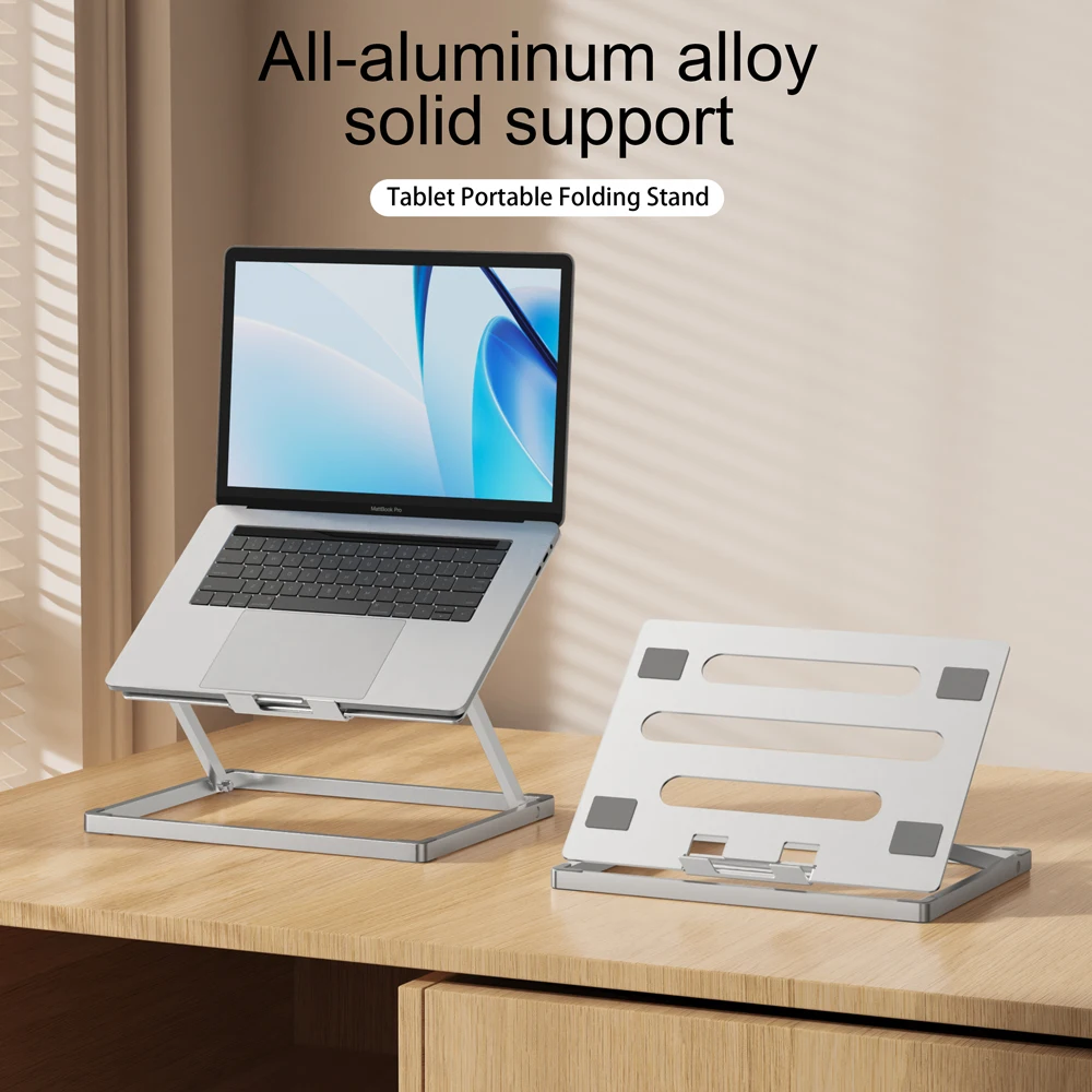 Ergonomic Aluminum Alloy Foldable Laptop Stand – Portable Cooling Desk Holder