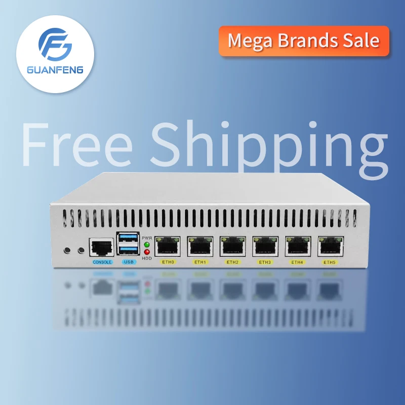 

BKHD 9 Inch White Mini PC i7-1165G7 6 Lan with 2.5G Port 1 CONSOLE Ports 2 USB3.0 Pfsense Linux Business VGA Educational