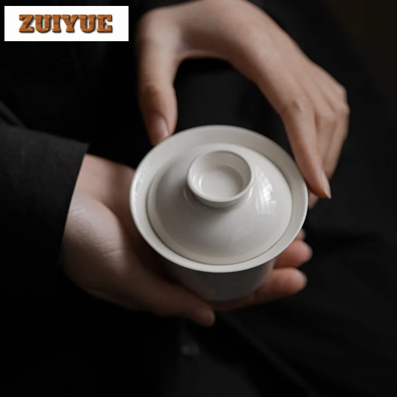Japanese Plant Ash Cover Bowl Ancient Gaiwan Japanese Hand Grasping Bowl Tea Tureen Tea Maker Cover Items Gift 140ml