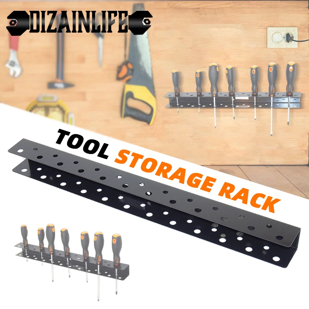 Screwdriver Organizer Wall Mount Hardware Tool Storage Rack Pliers Holder Manual Tools Workshops