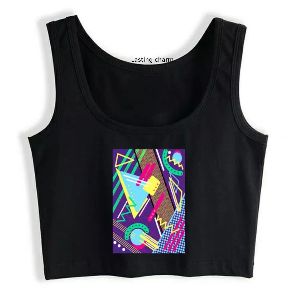 

90S Pattern Harajuku Emo Aesthetic Grunge Crop Top Fashion Harajuku Printed Top