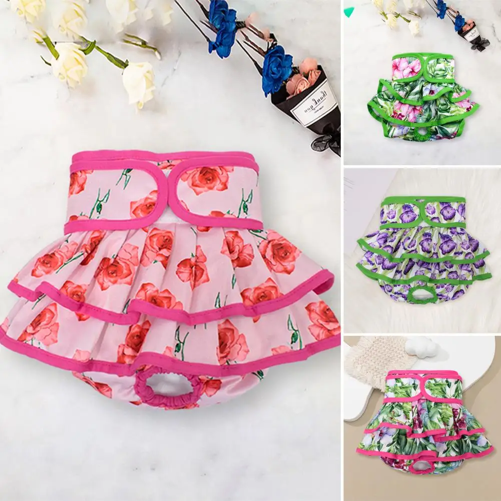 Dog Diaper Comfortable Pet Menstrual Pants Flower Pattern Washable Physiological Diaper For Dogs Cats Small pet diapers,dog diapers,dog nappies