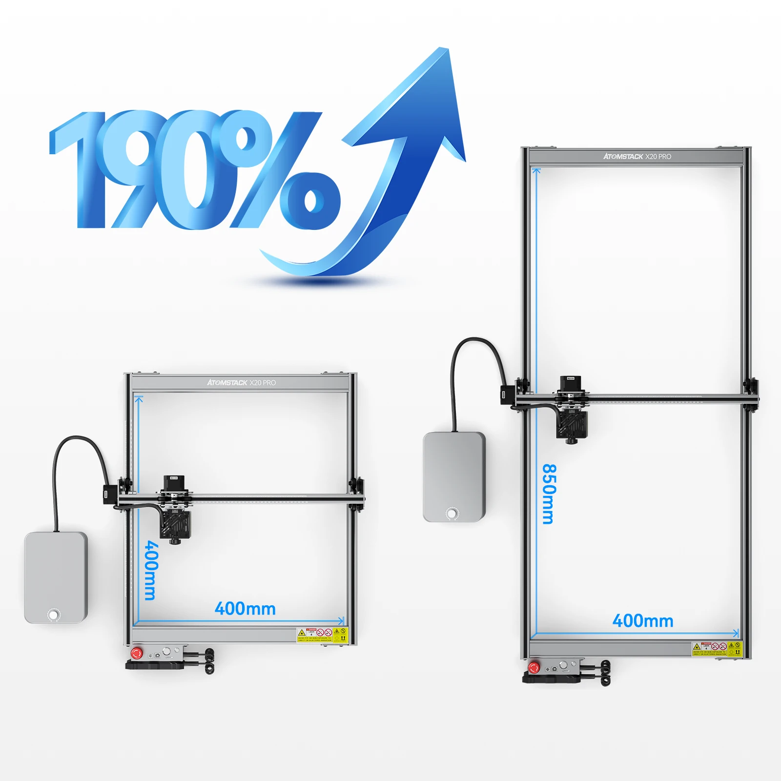 X20 Pro Laser Engraver Y Axes Expansion Shaft Laser Engraving Area