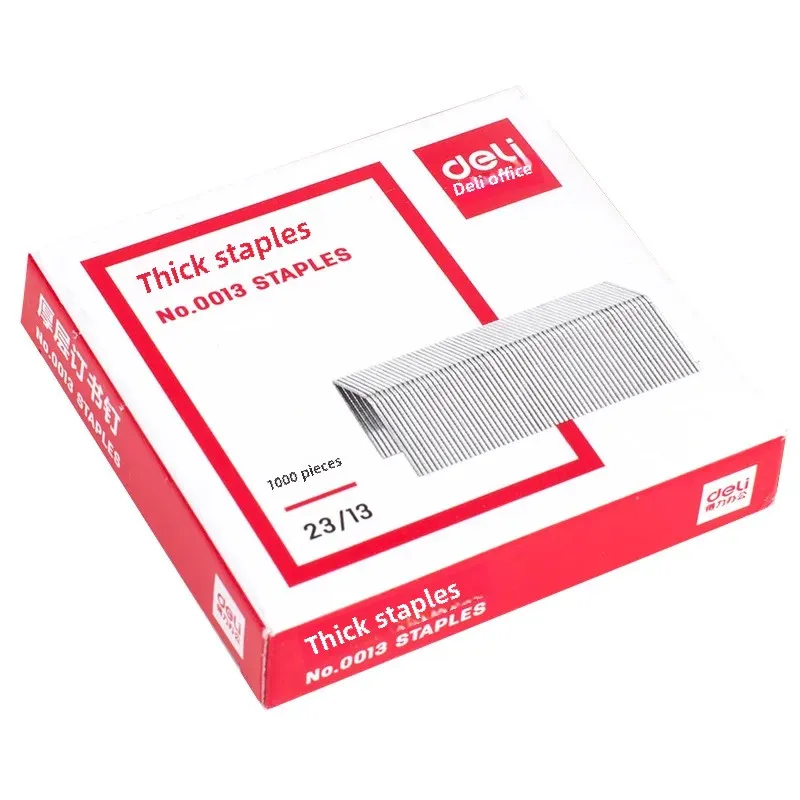 Deli Thick Bonded Staples Office Supplies 1000 Pieces/Box 5 Boxes Set Customizable Size Color Staplers for Business Use