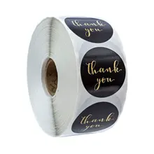 

500pcs/roll Roll Thank You Flower Stickers Holiday Wedding Decoration Stickers Round Self-Adhesive Seal Labels 4 Inch