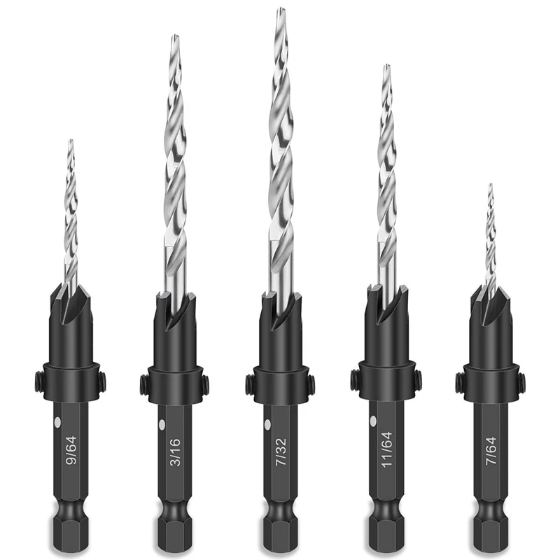 

Drill Bits 11 Pieces 4 6 8 10 12 Sets of 1/4-Inch Tapered High-Speed Steel Drill Bits Hexagonal Wrench