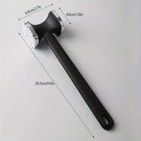 Marteau attendrisseur de viande de cuisine robuste avec poignée en caoutchouc, tête en acier inoxydable pour frapper et attendris sans effort 3