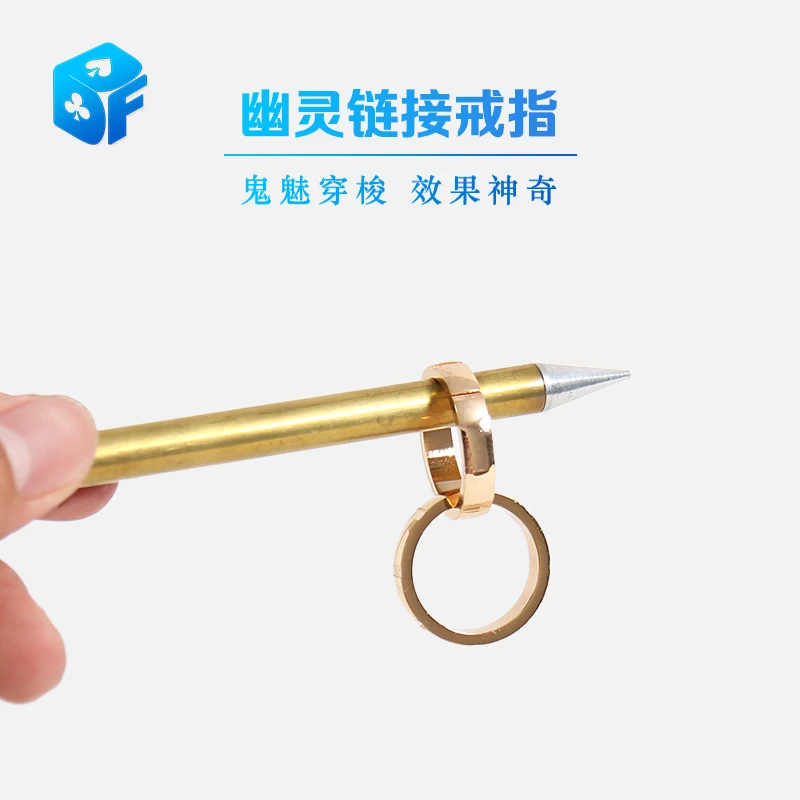 Ghostly Linking Finger Rings (Gimmick) 2.0 Magic Tricks Mago Close Up Puntelli Illusion Ring Visibilmente Unlink Magie