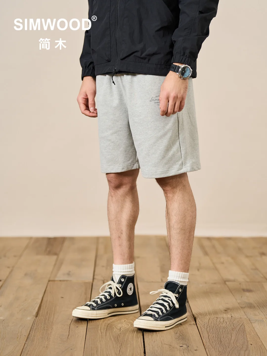 SIMWOOD 2024 Summer New Drawstring Shorts Men Casual Jogger Sweathshorts Plus Size Workout Gym High Quality Shorts 2