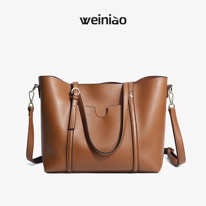 Genuine leather soft leather ladies commuter bag new trend ladies large capacity leather shoulder tote bag hand messenger bag