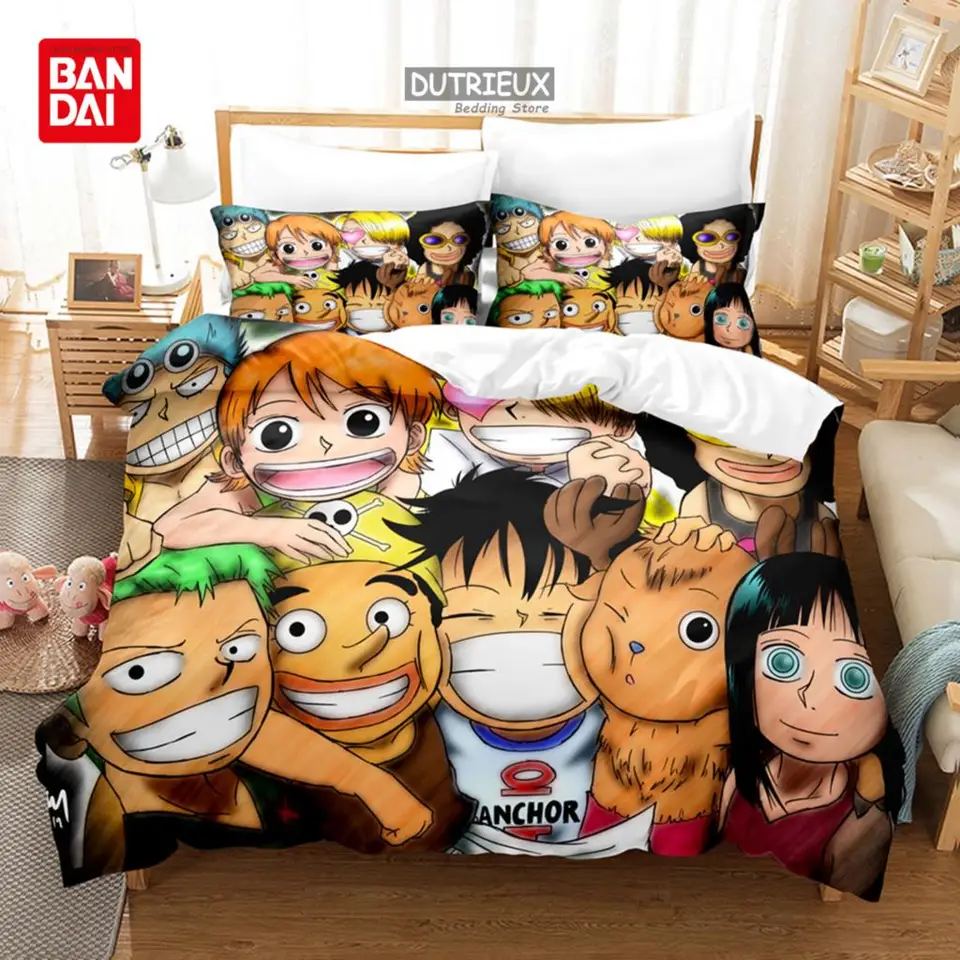 Luffy et tous les personnages Beddengoedset, retroversible
