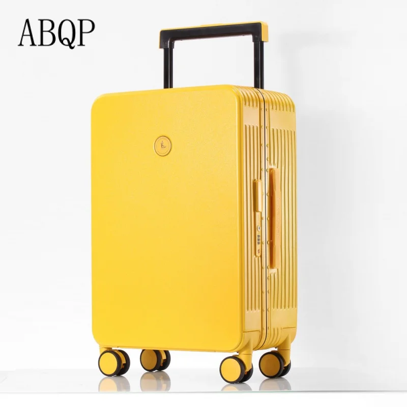Travel Suitcase New Trolley Case Student Aluminum Frame  Wide Draw-Bar Luggage Men and Women 26-Inch Password  Universal Wheel C