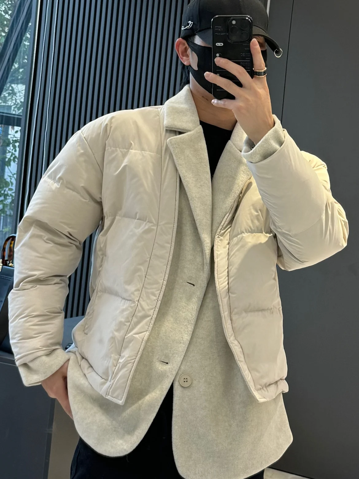 Autumn Winter Coat Personality Stitching Suit Collar Design Cotton-Added Jackets Loose All-Match Fashionable Trendy Coats