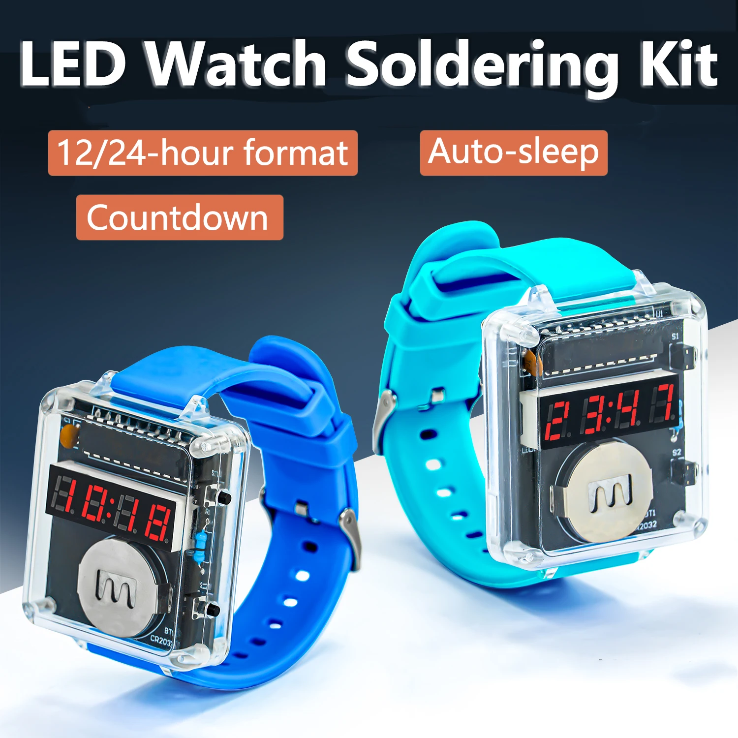 DIY LED Watch Kit Electronic Watch Microcontroller Clock Fun and ...