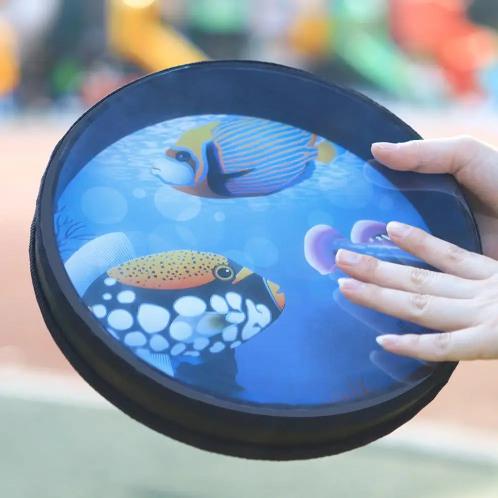 10 Inch Sea Drums Waves Sound Ocean Hand Drum Musical Educational for Children