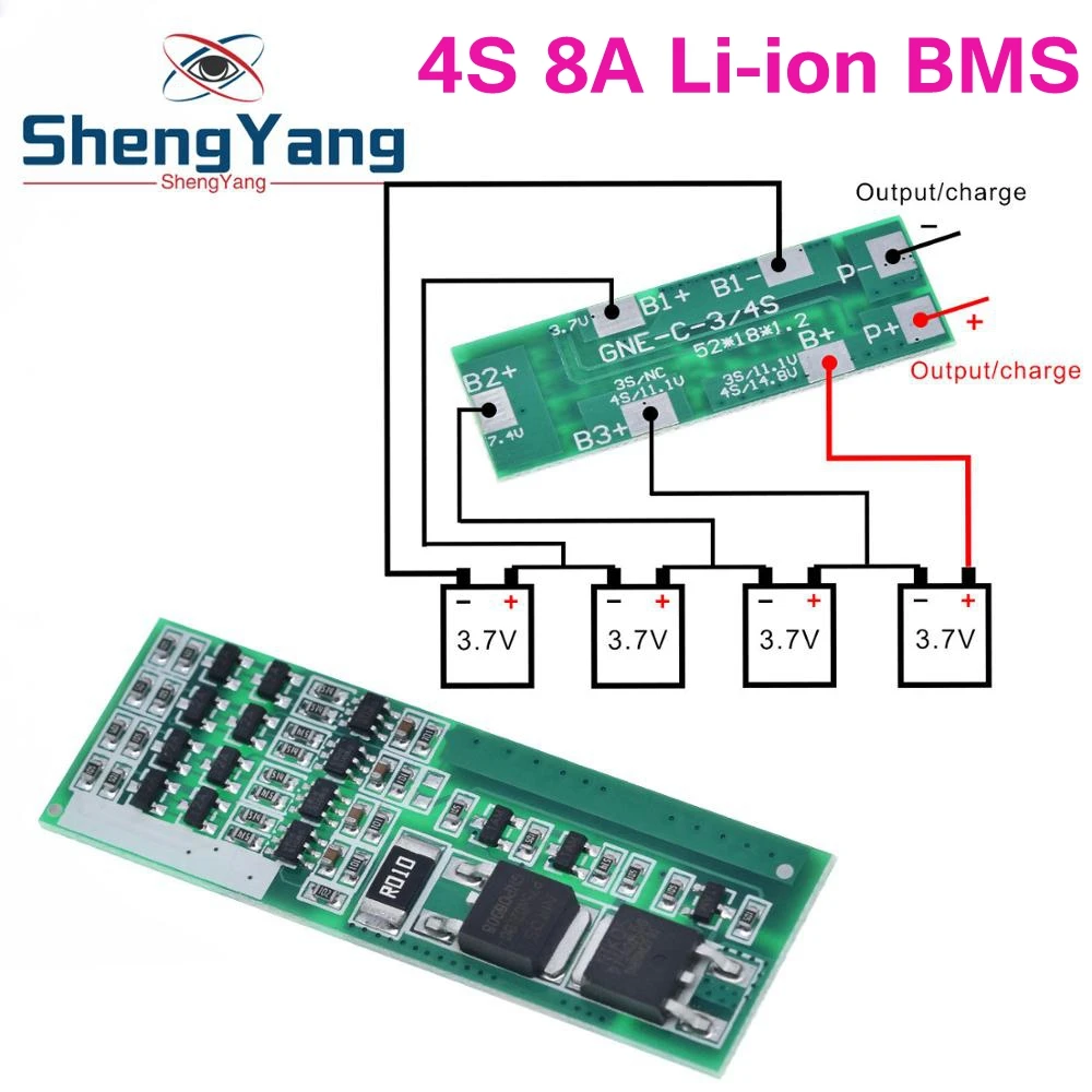 1/2/5 Stück TZT 4S 8A Polymer Li-Ionen-Akku Ladeschutz-Platine für 4 Serien 3,7V Li-Ionen-Lademodul BMS