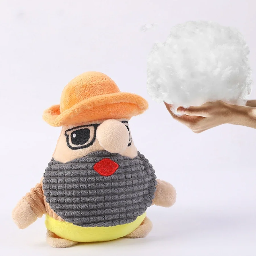 1PC Plush Toy Pirate Captain Grinding Teeth, Durable Bite, and Sound Doll