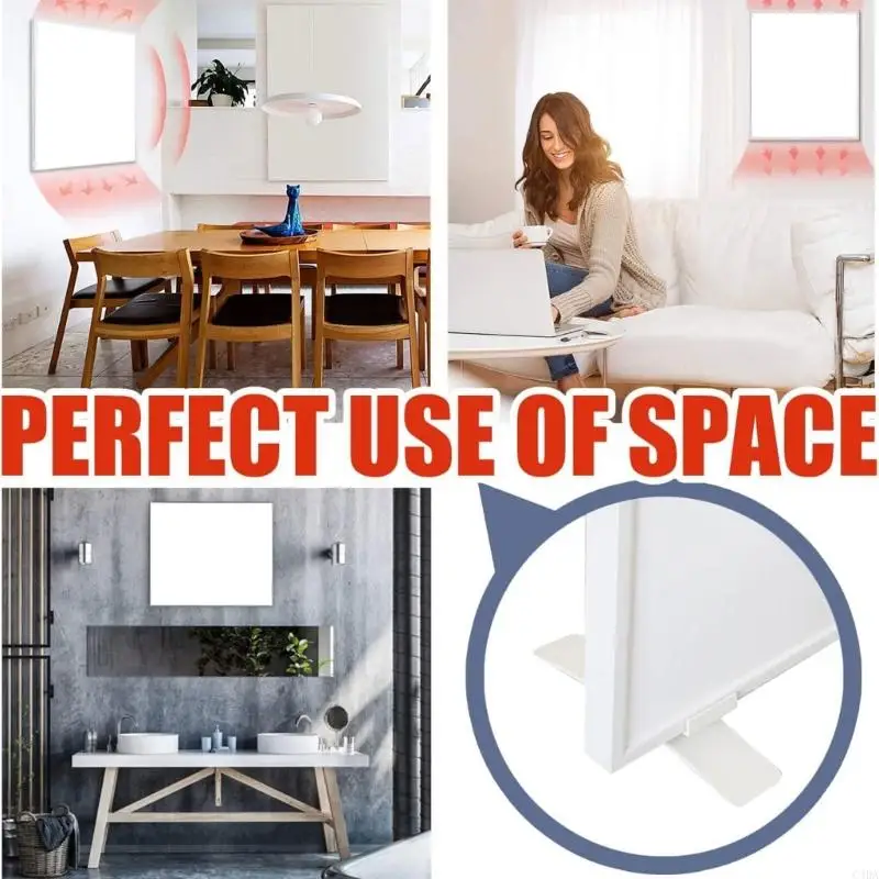 C4DA Pack of 2 Durable Heater Panel Stand Feet Aluminum Material Heater Bracket for Home and Commercial Use
