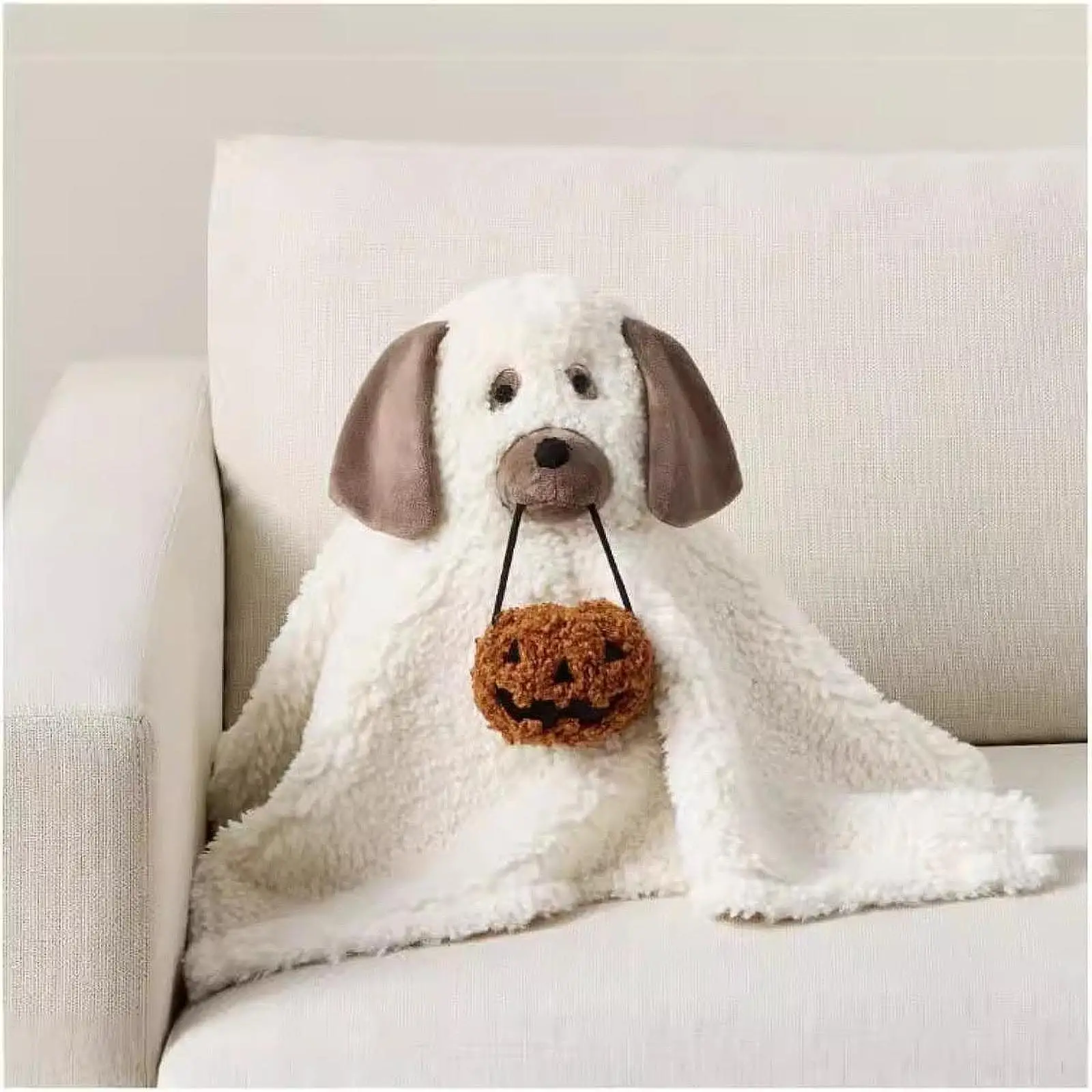 Dog Ghost Pillow 3D Decorative Halloween Plush Toy for Living Room Home Sofa