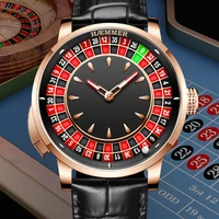 HAEMMER Light Luxury Men's Mechanical Watch NH35 Watch Men's Push Button Roulette Rotating Sapphire Glass Watch Waterproof 1