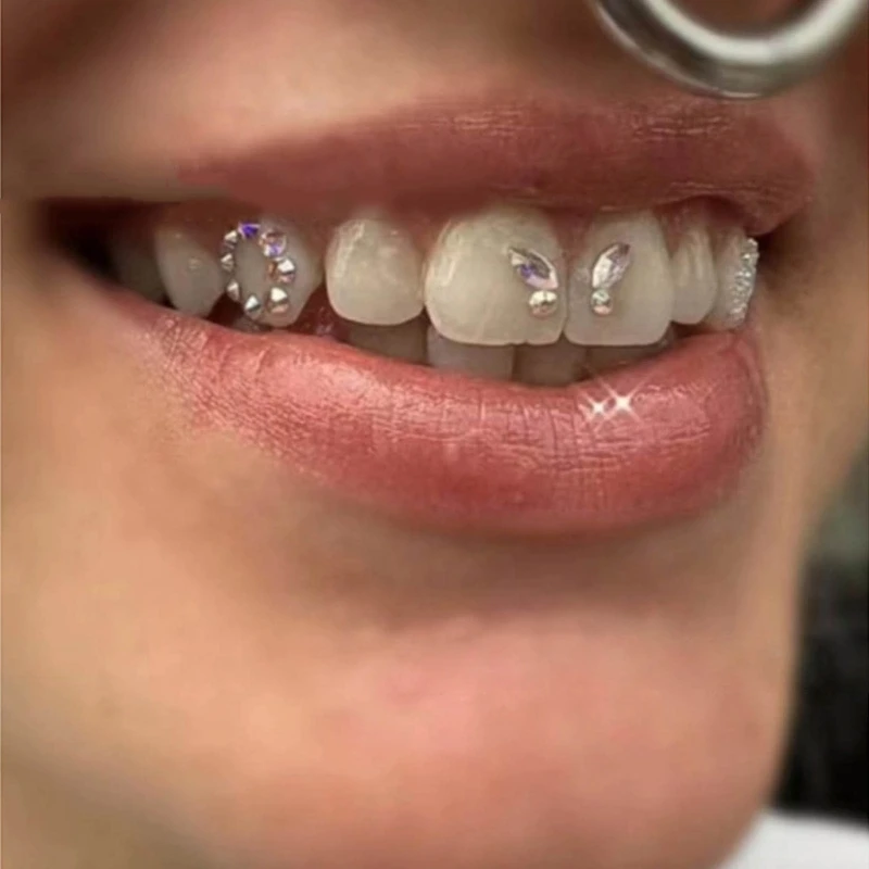 Tooth Jewelry Gems Kit, Reflective Teeth Dental Gems Diy Kit, Artificial  Crystal Diamond Teeth Ornament