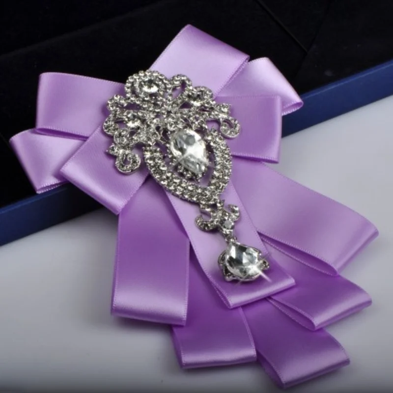 Accessori per spilla con fiocco grande da donna in stile college inglese francese splendida camicia di perle vintage papillon da donna