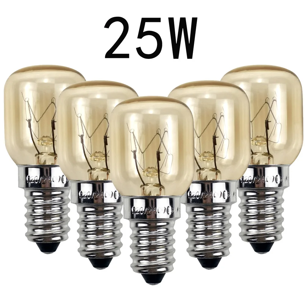 High Temperature Resistant Microwave Oven Light Bulb Set, 5pcs, 220V, E14, 300°耐用