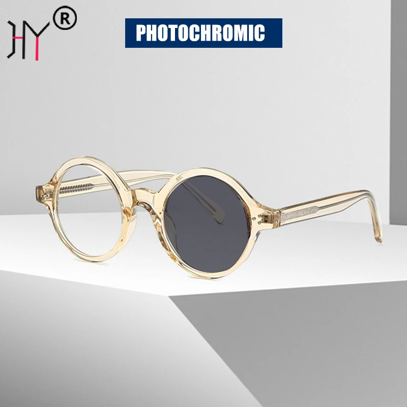 

HUYING High Quality Retro Tr90 Round Frame Photochromic Reading Glasses Computer Eyeglasses Goggles Diopter 0 To +6.0