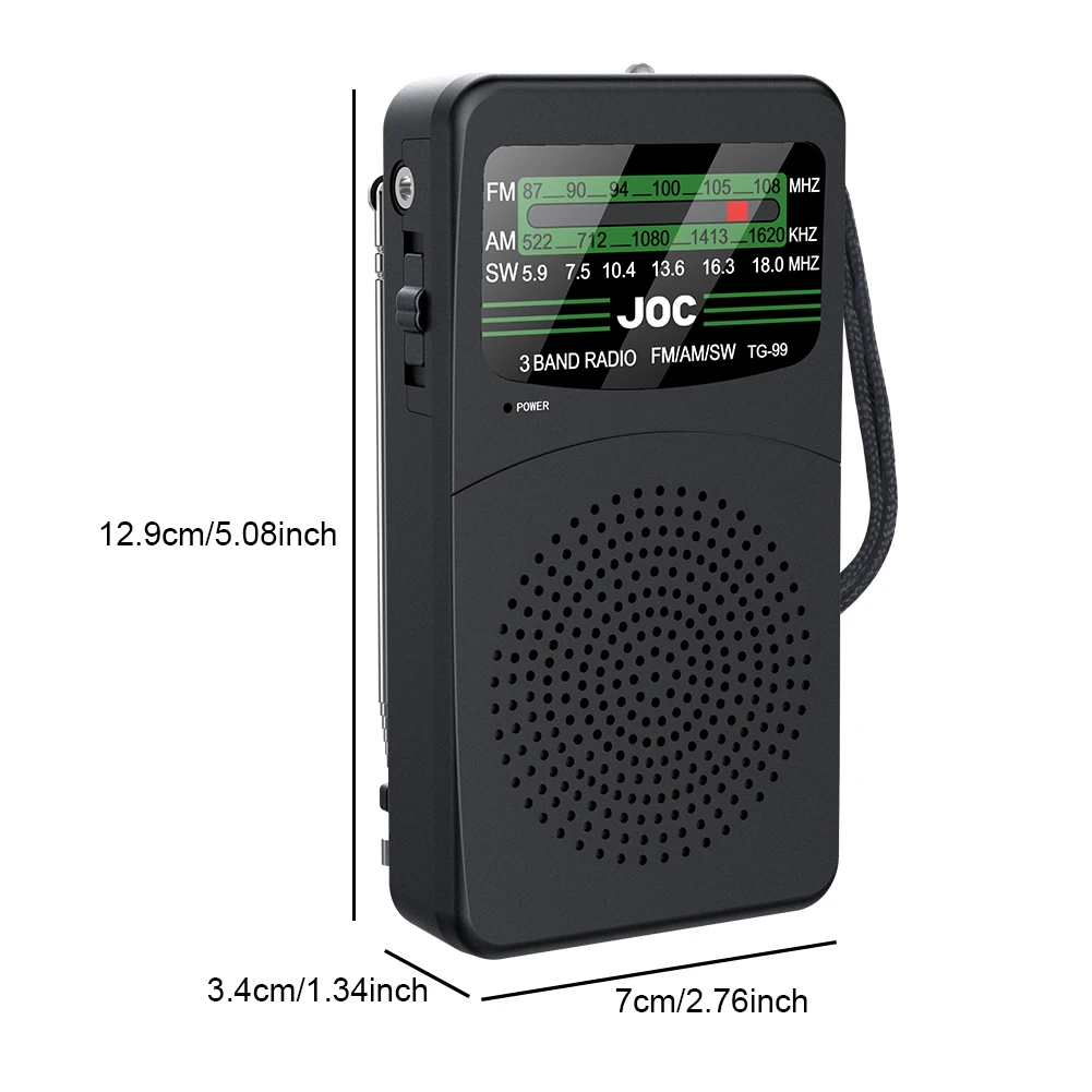 Portable Battery Operated Radio With Speaker Flashlight Emergency Radios SW AM FM Full Band Radio Receiver With Headphone Jack