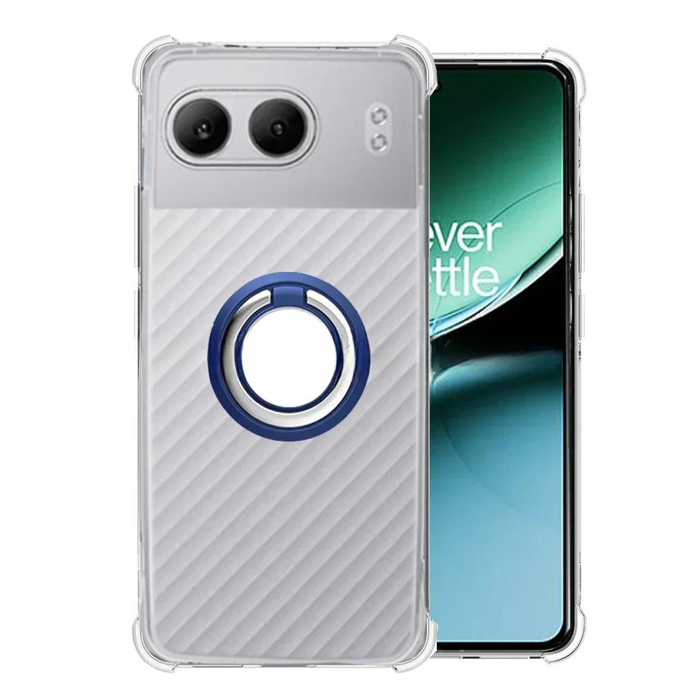 Transparent Silicone Case with Magnetic Ring Stand and Shockproof Airbag Protection