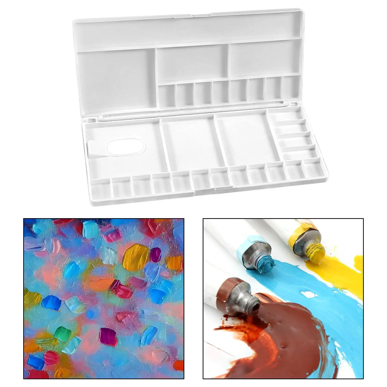 Watercolor Palette Empty Paint Box Watercolor Paint Storage Box Gouache Mixing Tray for Acrylic Oil Painting Supplies Beginner