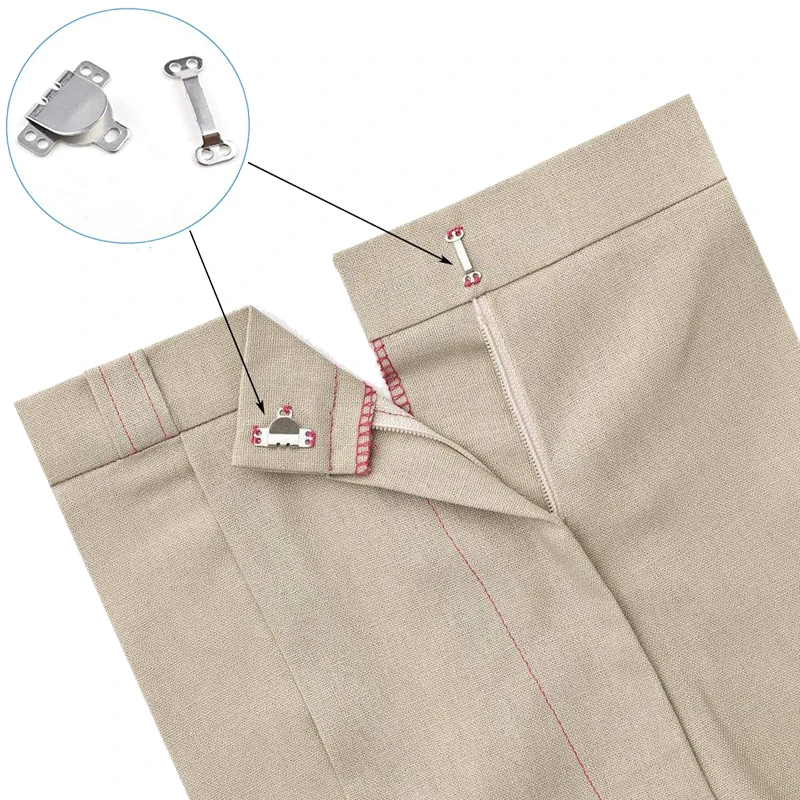 Description Picture 4 of item2/20Pairs Metal Invisible Trousers Hook Clasp Eyes Closure Fasteners Buckle Skirt Dress Bra Sewing DIY Garment Hooks Accessories