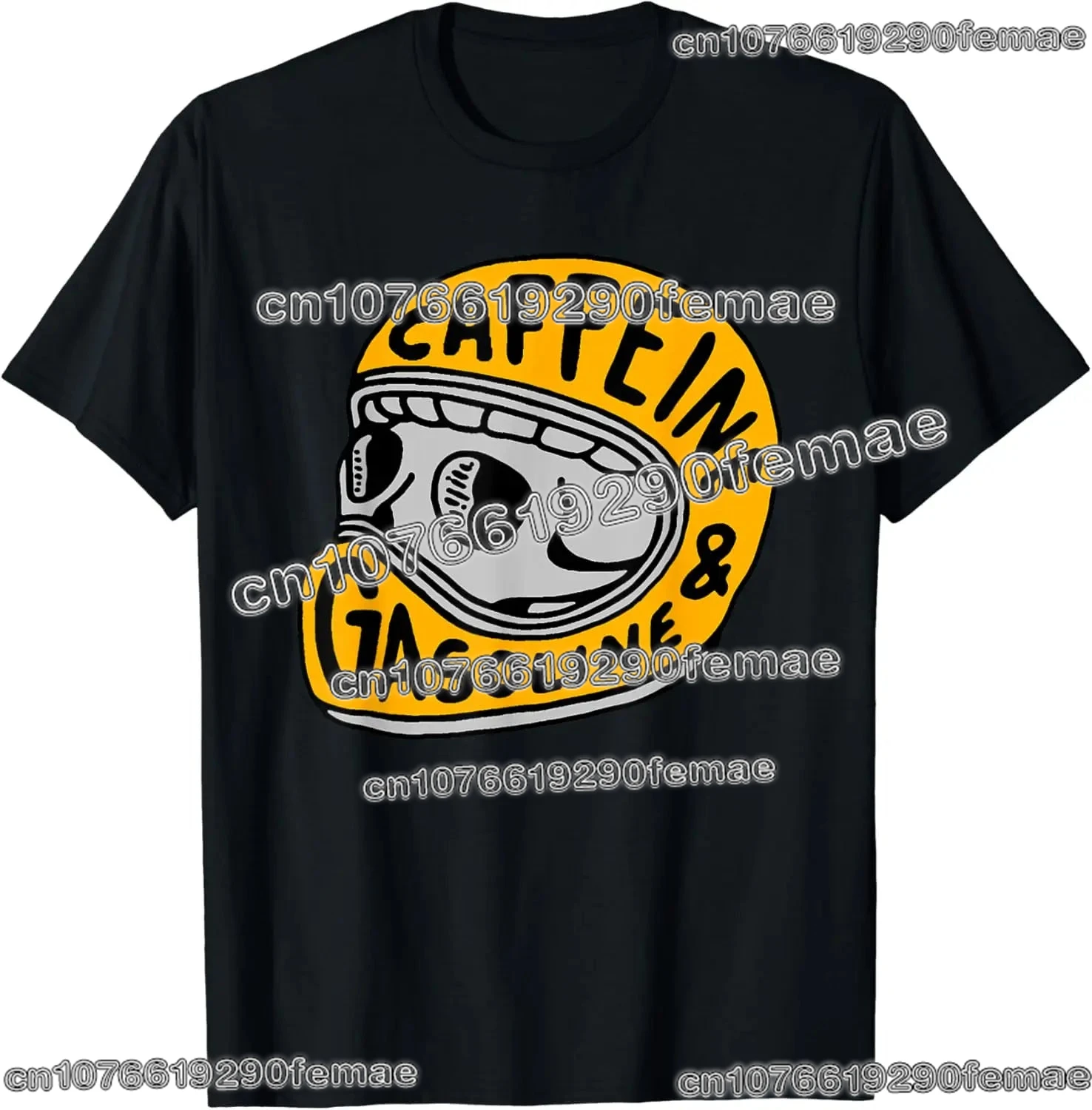 카페인 & MOTO 라이딩 그래픽 코튼 티셔츠 유니섹스 남성 여성 여름 럭셔리 브랜드 탑 반팔 클래식 패션 티