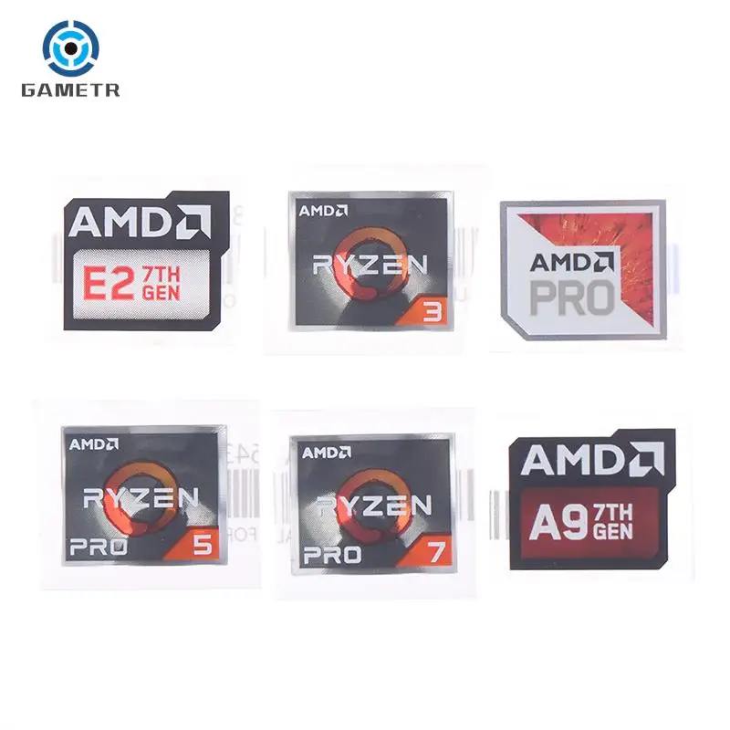 5Pcs Amd Processor Series Label Sticker A9 Pro E2 Ryzen 3 5 7 Logo Laptop Decor Adesivi Fai Da Te