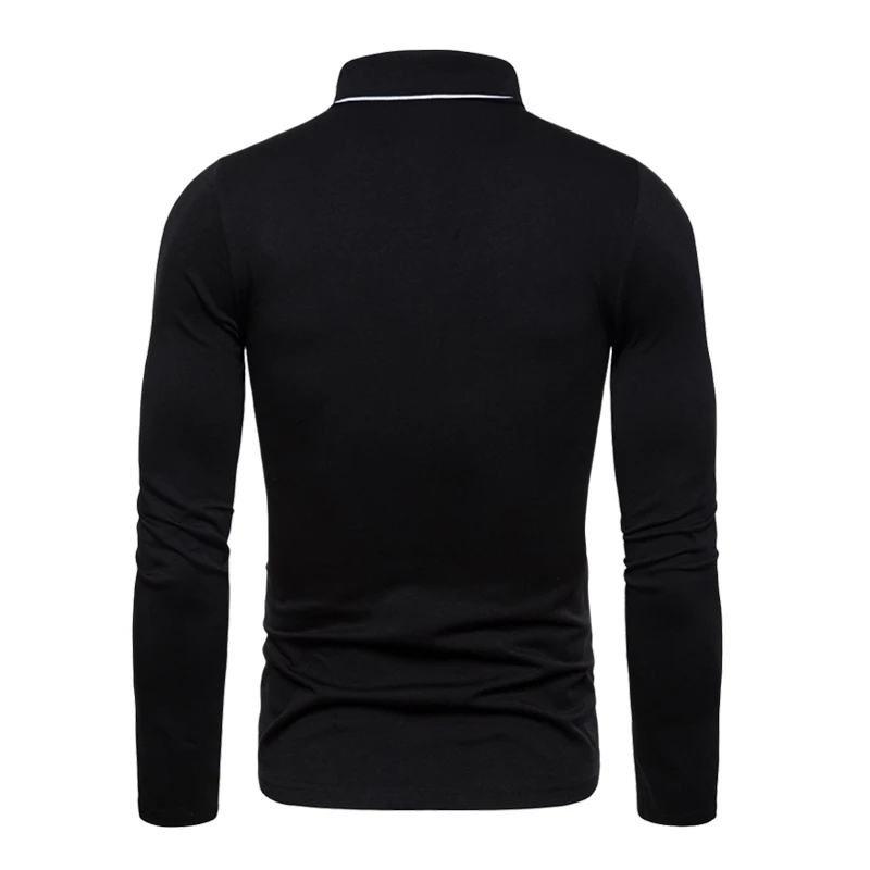 Scaa3b22bfc174e03afdb75b60acecbbaT Spring Autumn Men's Polo Shirts Long Sleeve Business Casual Tops Lapel Pullover T-Shirts