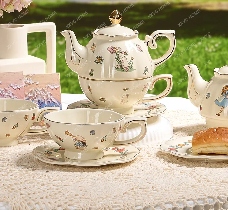 

Tea Set Teapot Suit Coffee Cup Knot Wedding Christmas Birthday Gift