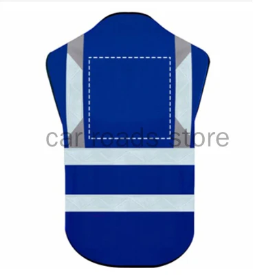 Sapphire Blue Flame Retardant Reflect Custom Personalize Surveyor Logo Print Safety Vest For Construction With Pocket reflective safety vest