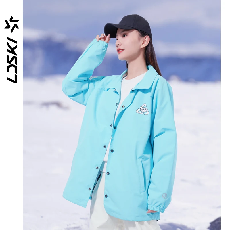 LDSKI Ski Jackets Women Men Winter Parkas Hoodies Elastic Cuffs Waterproof Windproof Snowboarding Outdoor Sports Ski Coach