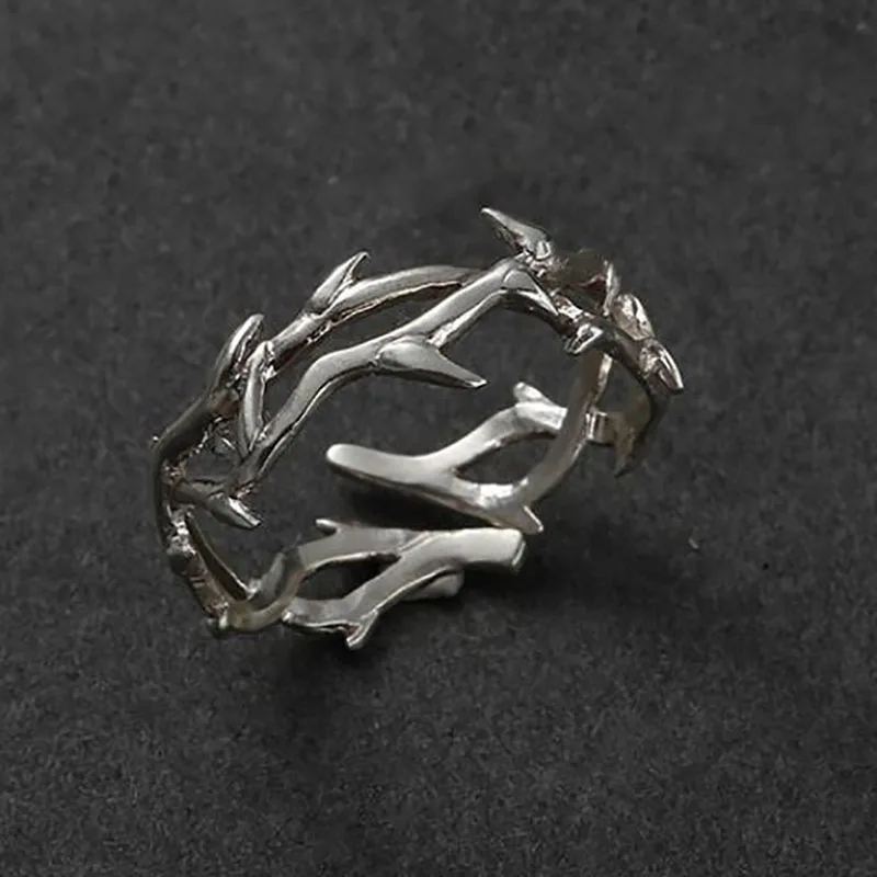 Vintage Ins Style Adherence Men's and Women's Rings with Branches, Thorns, Couples' Ring Gifts, Fashion and Personality 1