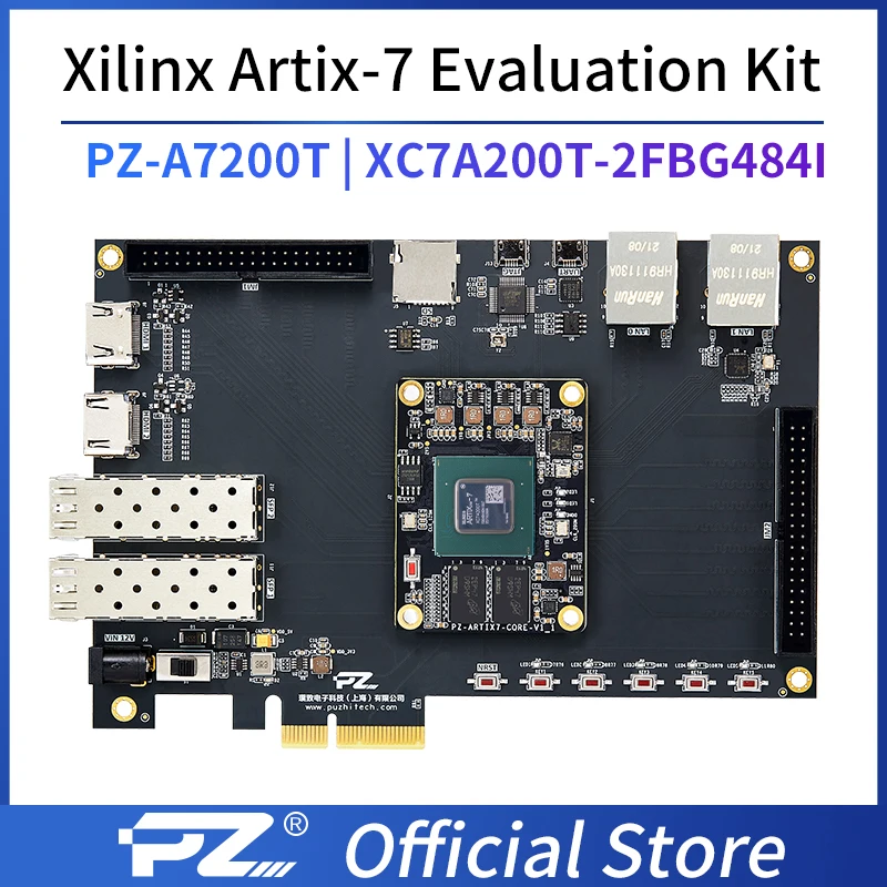 

PuZhi PZ-A7200T-KFB Evaluation Kit Xilinx Artix-7 XC7A200T FPGA Development Board PCIE HDMI Industrial Grade