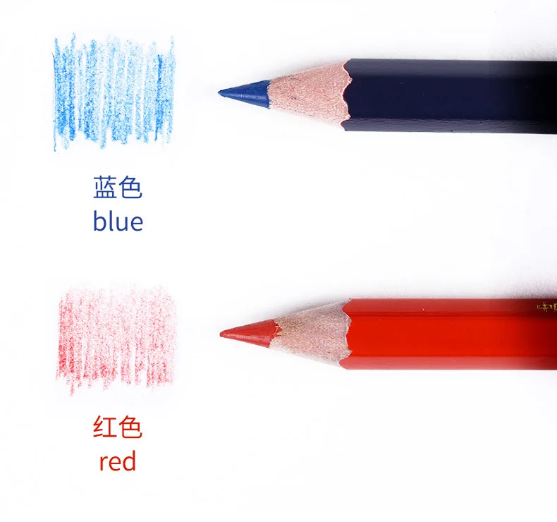 10 Stück großer Bleistift, rot und blau, doppelseitig, medizinisches Wissenschaftslabor, Plotterbau, Holzbearbeitungsmarkierung, Schreibwaren – Detail 4